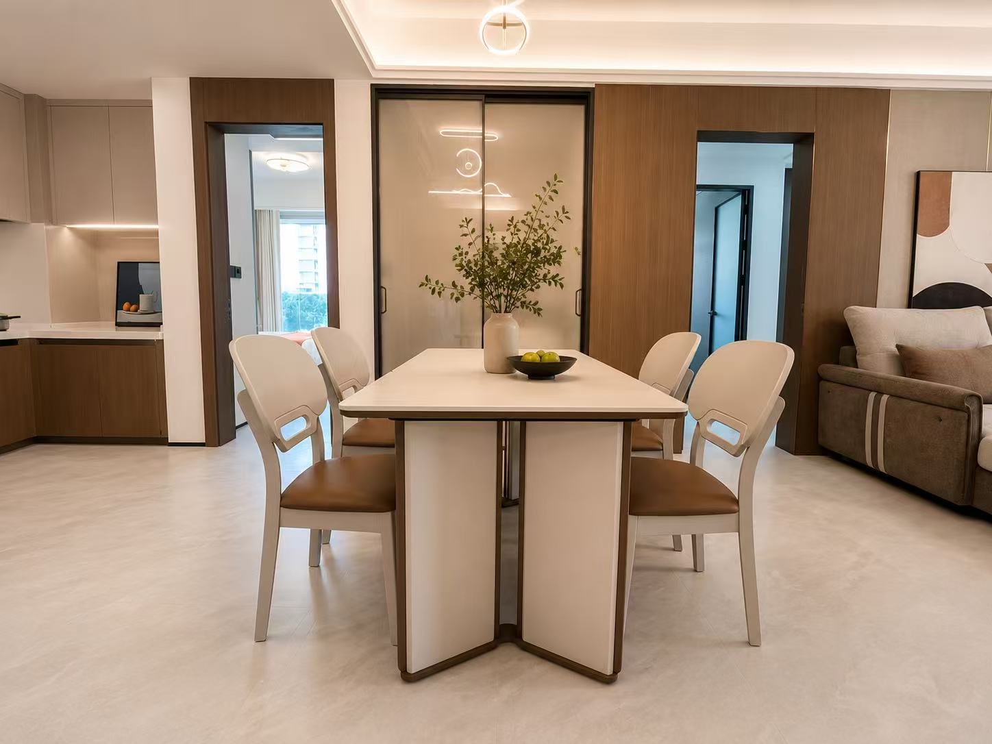 Frosted Glass Dinning Table Set